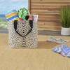 Mina Victory Handbag Leopard Print 22" x 15" x 6" Beach Bad with Matching Clutch Black Gold - 2 of 4
