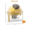 6.3 Qt Round Roll Top Chafing Dish Set - Stainless Steel Buffet Warmer with Glass Window for Catering, Parties & Banquets, Gold Finish - 3 of 4