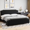 Bed Frame, Velvet Upholstered Platform Bed Frame with Rivet Decor Headboard and Strong Wood Slat Support - 4 of 4