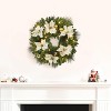 Pre-Lit Frosted Christmas Wreath Set of 6, Christmas Decoration with Pine Cones, Holly Berries - 3 of 4