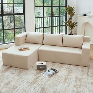 CENGHU Modular L-Shaped Sofa, Sectional Couch for 3 + 3 Seaters, Chaise Sofa Couch with Pillowcases for Living Room Free Installation - 1 of 4