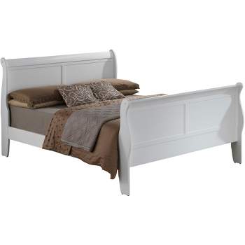 Passion Furniture Louis Philippe Queen Sleigh Bed with High Footboard