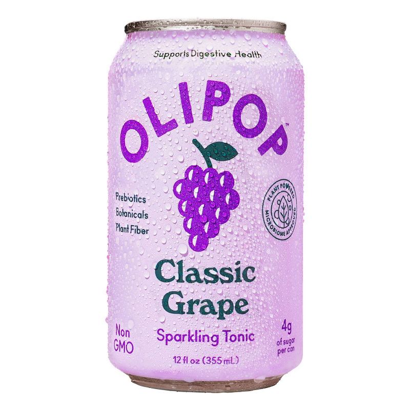 OLIPOP Classic Grape Prebiotic Soda - 12 fl oz, 1 of 16