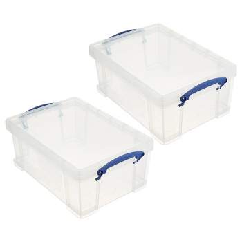 Homz Large 41 Quart Clear Plastic Under Bed See Through Stackable