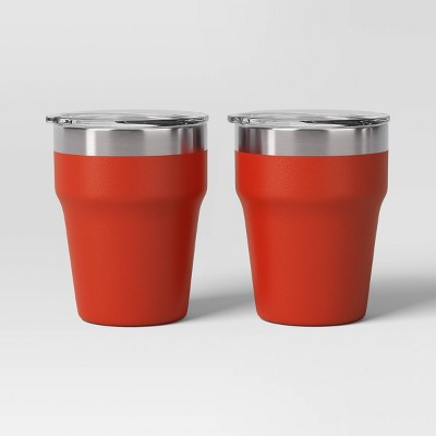 12oz 2pk Stacking Short Tumbler with Lid - Room Essentials™