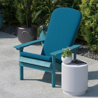 Teal High-Back Adirondack Chair Cushions for Indoor/Outdoor Use