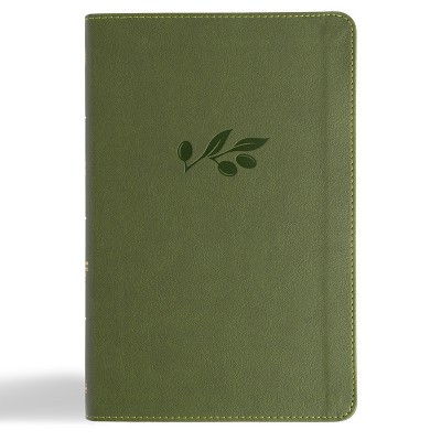 CSB Thinline Bible, Anglicised Edition, Olive Leathertouch - by  Csb Bibles by Holman (Leather Bound)