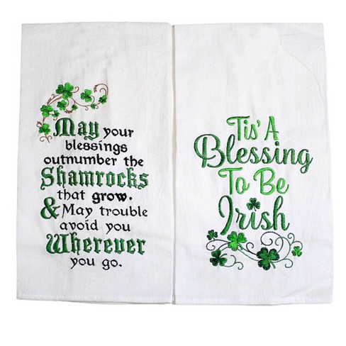 Shamrock Waffle Kitchen Towels Set of 2