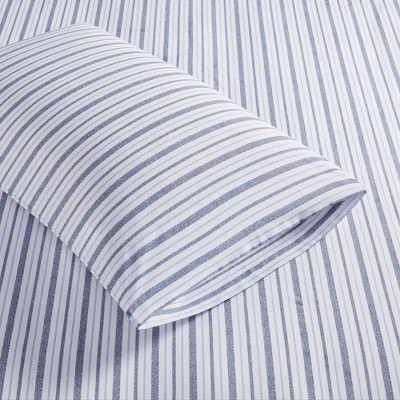 Full Blue Stripe Cotton Percale Sheet Set