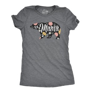 Womens Mama Bear T shirt Cute Funny Best Mom of Boys Girls Cool Mother Tee - Crazy Dog Women's T Shirt - 1 of 4