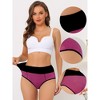 Allegra K Women's High-Waisted Tummy Control Color-Block Available in Plus Size Briefs 3 Packs - 3 of 4