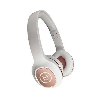 Morpheus 360 Tremors HP4500R Wireless On-Ear Headphones - Bluetooth 5.0 Headset with Microphone, White with Rose Gold Accents