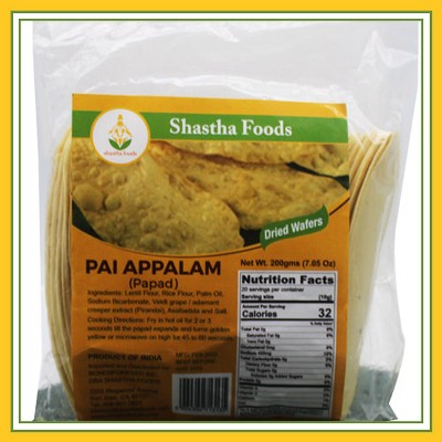 Shastha Pai Appalam 200 Gms , Pack of 4