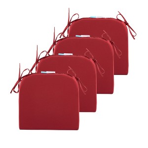 ARTPLAN Outdoor Chair Cushions for Patio Furniture, Waterproof Outdoor Cushions, Round Corner Patio Chair Cushions Set of 4 with Ties,17"x16"x2" - 1 of 4