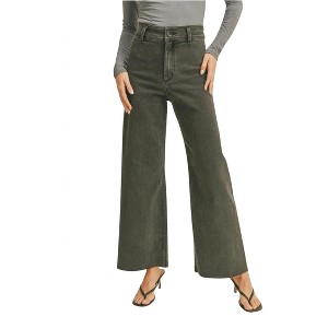Women's Wide Leg Cut Off Denim - MIOU MUSE - 1 of 3
