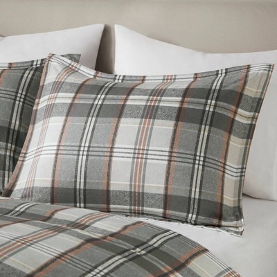 Tan and Gray Plaid Twin/Twin XL Microfiber Comforter Set