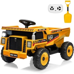 12V Electric Kids Ride-On Dump Truck with Remote Control, Auto-Lifting Dump Bed, Shovel Attachment, LED Lights, Construction Toy Car for Toddlers - 1 of 4