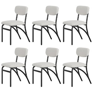 Dining Chairs, Boucle Dining Chairs Set of 2/4/6, Mid-Century Modern Upholstered Kitchen Dining Room Chairs - 1 of 4