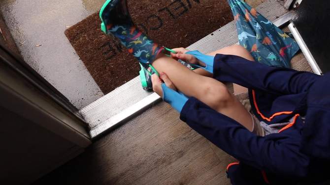 Wildkin Kids Waterproof Pull On Rain Boots, 2 of 9, play video