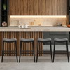 Tangkula Set of 4 Saddle Bar Stools Bar Height Kitchen Chairs w/ Rubber Wood Legs - 2 of 4