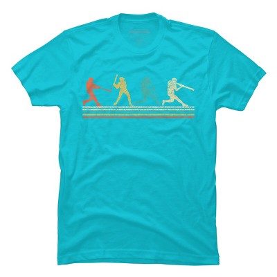 Men's Design By Humans Vintage Distressed Baseball Swing By LuckyCharm99 T-Shirt