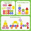 Wooden Fruit Stacking Toy Set with Lacing Beads and Shape Sorter, STEM Activity for Ages 3-5 - 3 of 4