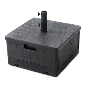 Home Zone Living 119lbs 21" Square Heavy Duty Planter Umbrella Base, Wheels, Convertible as Table or Planting Box, Supports Up to 11 Ft Umbrella - 1 of 4