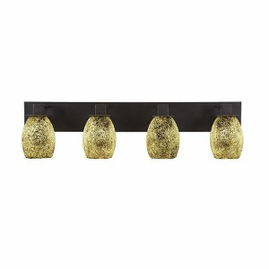 Toltec Lighting Apollo 4 - Light Vanity in  Dark Granite with 5" Gold Fusion Shade - 1 of 1