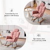 Ridstar Pink Teddy Fabric Upholstered Nursery Rocking Glider Chair Accent Armchair Padded Seat with High Backrest for Living Room Bedroom - 3 of 4