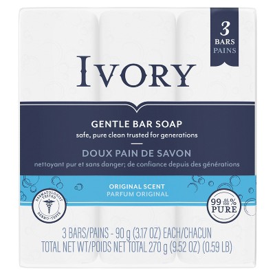 Ivory Gentle Bar Soap Original Scent 3.17 Oz., 3 Count