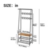 4-In-1 Metal Freestanding Coat Rack Shoe Bench, Storage Bench with Hooks for Bedroom, Living Room, Bench, Entryway Organizer - 3 of 4