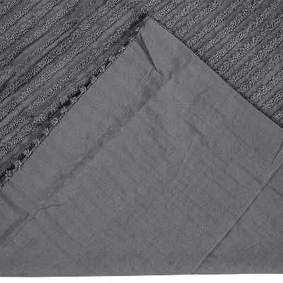 Gray King Size Cotton Embroidered Pillow Sham