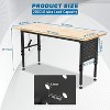 Heavy Duty Adjustable Workbench with Power Outlet, Pegboard & Wheels, 2000lb Capacity for Garage - 2 of 4