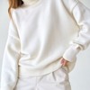 Coolmee Women's Turtleneck Sweater Chunky Long Sleeve Knitted Pullover High Low Hem Basic Jumper Top - 4 of 4