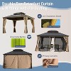 DOMETOUR Hardtop Gazebo Outdoor Aluminum Gazebos Grill with Galvanized Steel Double Canopy for Patios Deck Backyard,Curtains&Netting - 2 of 4