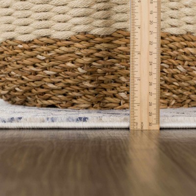 Modern Black Synthetic 7'8" x 10'2" Stain-Resistant Area Rug