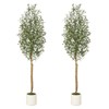 COZONY Artificial Olive Tree with 2 Wood Trunks & Planter, Tall Faux Olive Tree for Indoor & Outdoor - 2 of 4