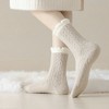 Anna-Kaci Women's 3 - Pack Cable Knit Crew Socks with Soft Comfortable Fabric and Contrast Cuff Detail - 4 of 4