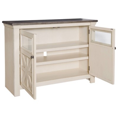 Aspen Transitional 50" Two-Tone White & Gray TV Console with Cabinet