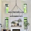 Large 20-Light Double Tier Wagon Wheel Chandelier Black Candle Fixture for Foyer or Dining Room - 4 of 4