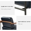 Elisa Modern Ergonomic Accent Armchair with Metal Base and Special Solid Wood Arm| ARTFUL LIVING DESIGN - 4 of 4