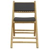 vidaXL 4 Piece Folding Bistro Chairs with Dark Gray Cushions Bamboo - 4 of 4