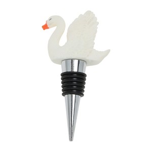 Unique Bargains Swan with Crown (Eyes Closed) Aluminum Alloy TPE White Black Silver Tone 1 Pc - 1 of 3