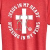 Women's - Instant Message - Jesus In My Heart Nursing In Veins Short Sleeve Graphic T-Shirt - 2 of 4