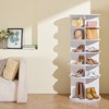 VEVOR 6 Tiers Rotating Shoe Rack Tower, 360°Spinning Shoe Display, Revolving Shoe Rack Storage Round Carousel, Lazy Susan Shoe Rack Organizer, White - 2 of 4