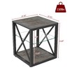 Lyngins 3-Tier Side Table with Drawer – Tempered Glass Top, Metal X-Frame, End Table for Living Room, Nightstand with Vintage Industrial Charm - 2 of 4