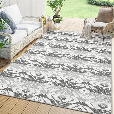 Washable Camping Rug, Non-Slip Easy-Clean Waterproof Plastic Carpet for Patio, RV, Picnic, Beach
