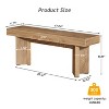 CIPACHO Rustic Brown 47 Inch Wooden Farmhouse Entryway Bench Indoor End of Bed Bench Long Dining Bench Seat for Bedroom Dining Room Hallway Foyer - 2 of 4