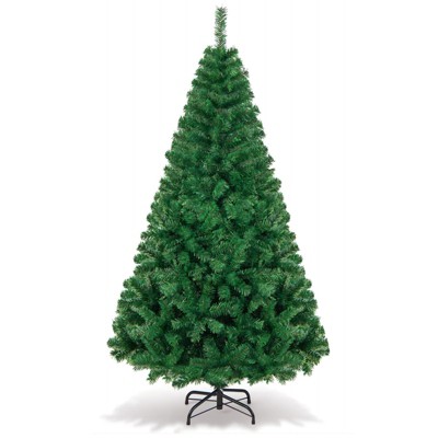 6ft Artificial Christmas Tree Pine Hinged with 1000 Branch Tips and Sturdy Metal Base
