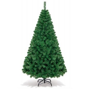 6ft Artificial Christmas Tree Pine Hinged with 1000 Branch Tips and Sturdy Metal Base - 1 of 4